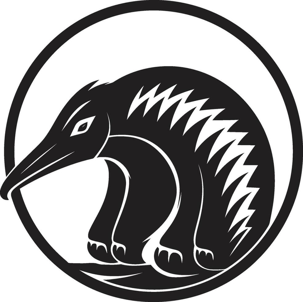 Black Vector Anteater Symbol A Mark of Strength Sleek and Stylish Black Anteater Icon in Vector