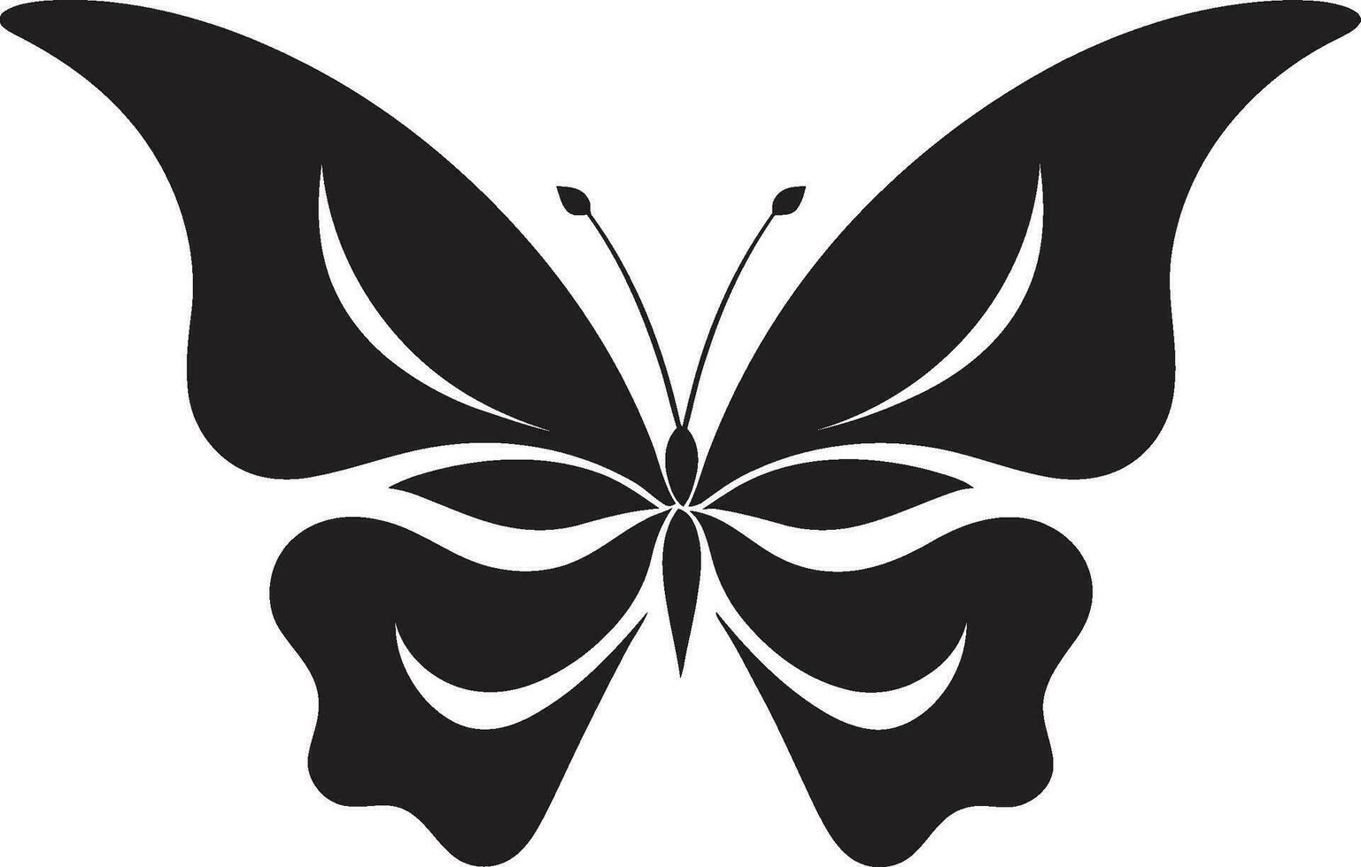 Monochromatic Delight Butterfly Logo in Black Intricate Lines Black Butterfly Symbol vector