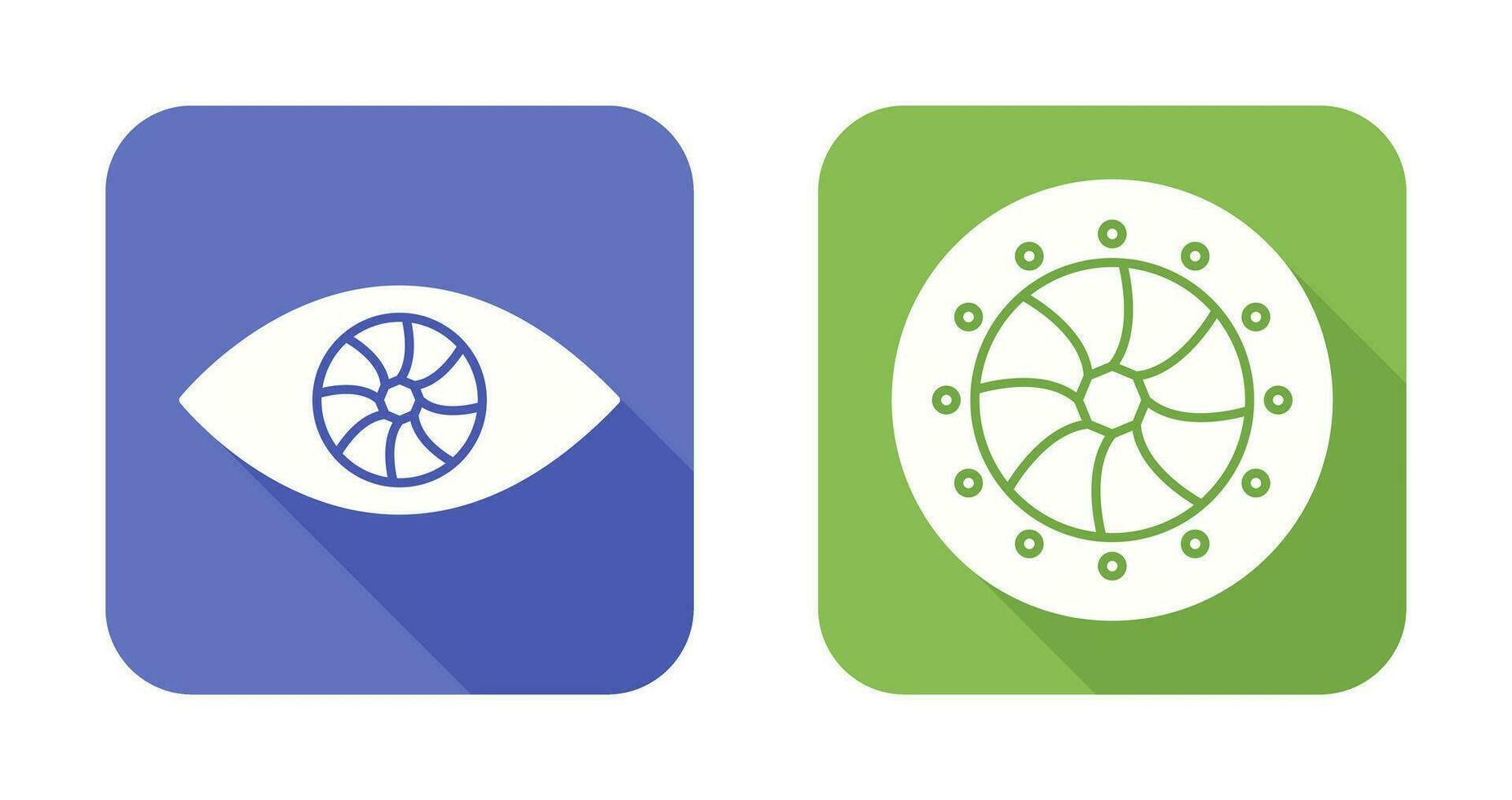 eye and optical diaphram Icon vector