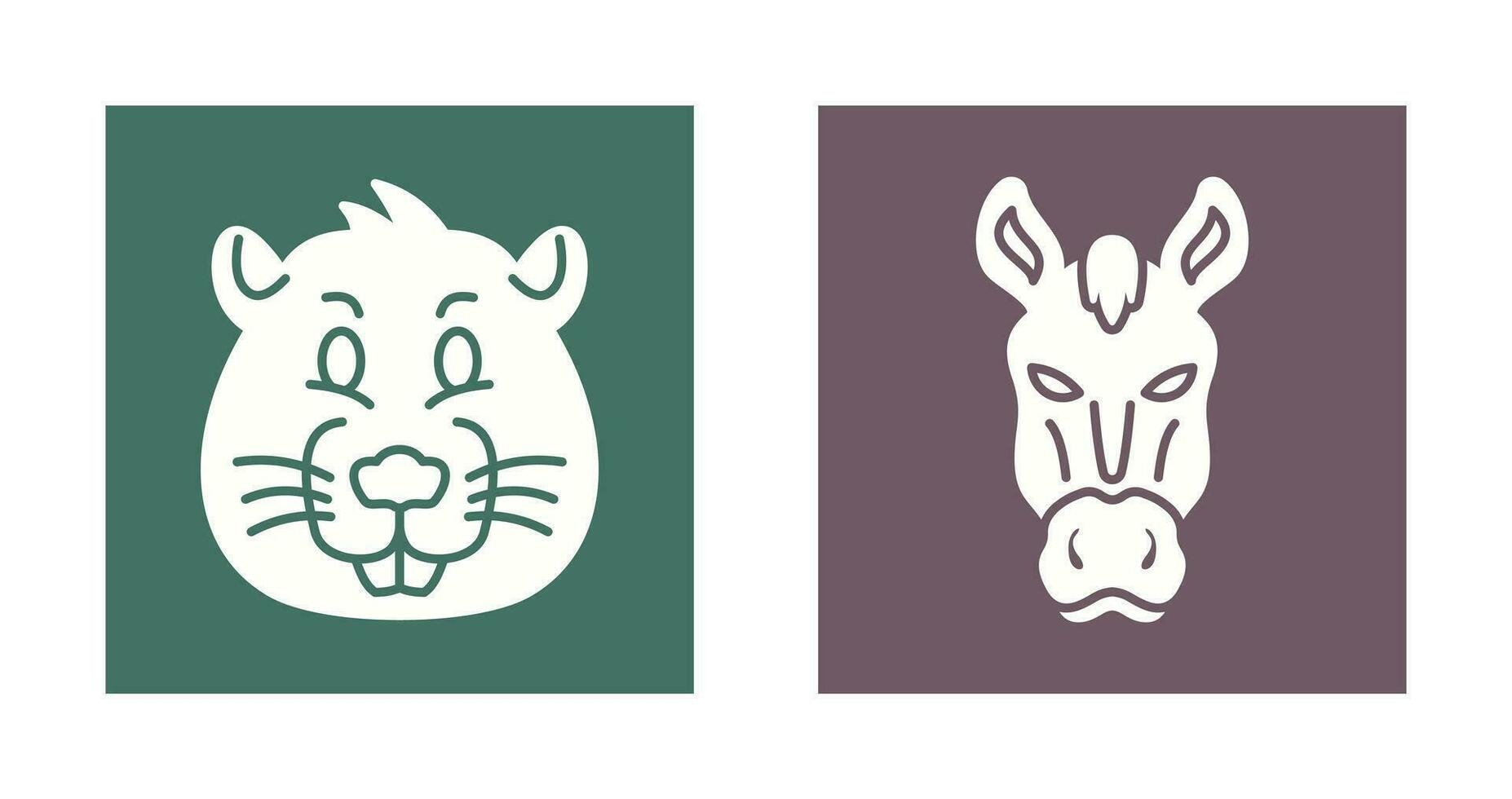 Beaver and Horse Icon vector