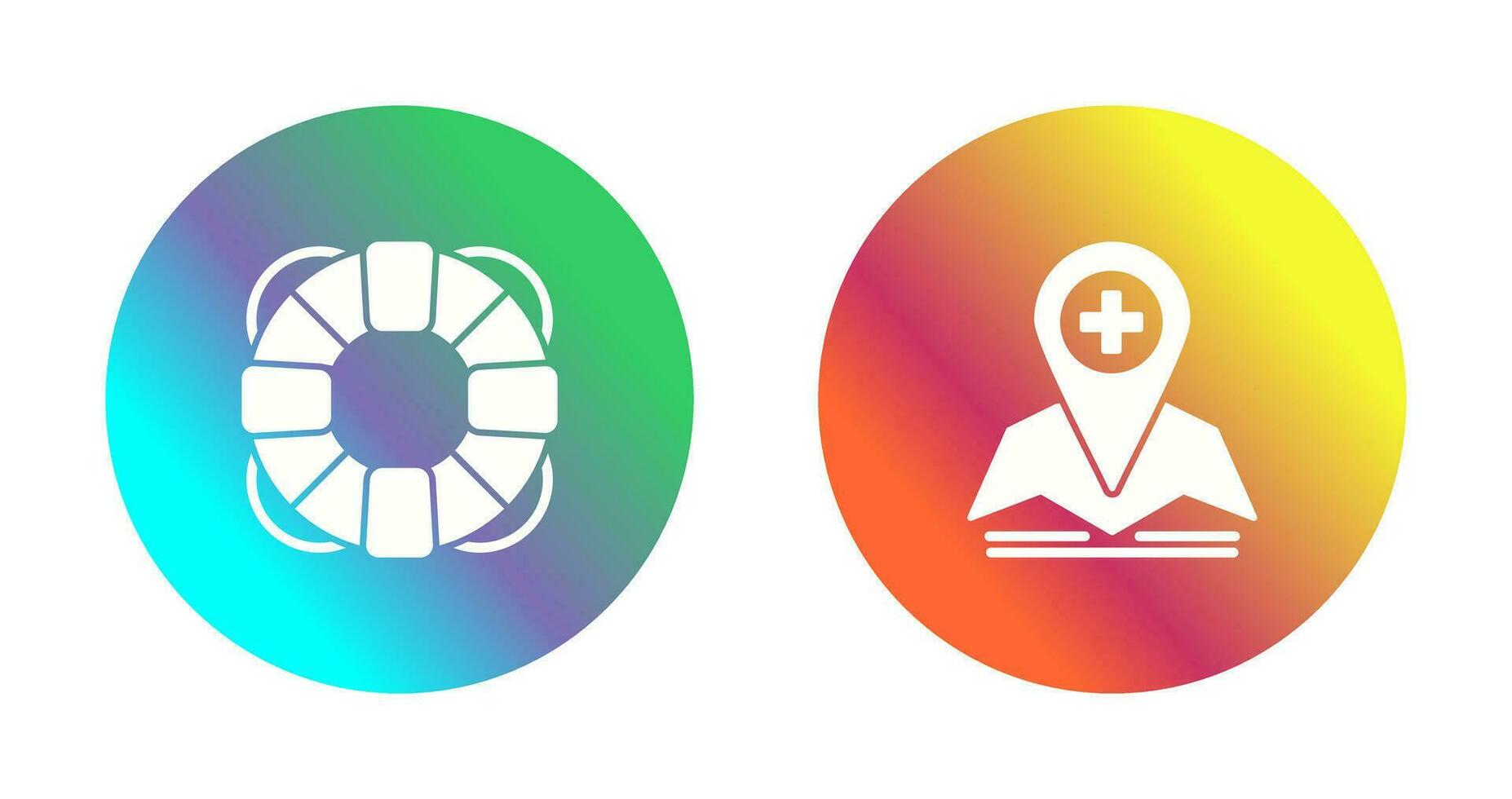 Lifesaver and Location Icon vector