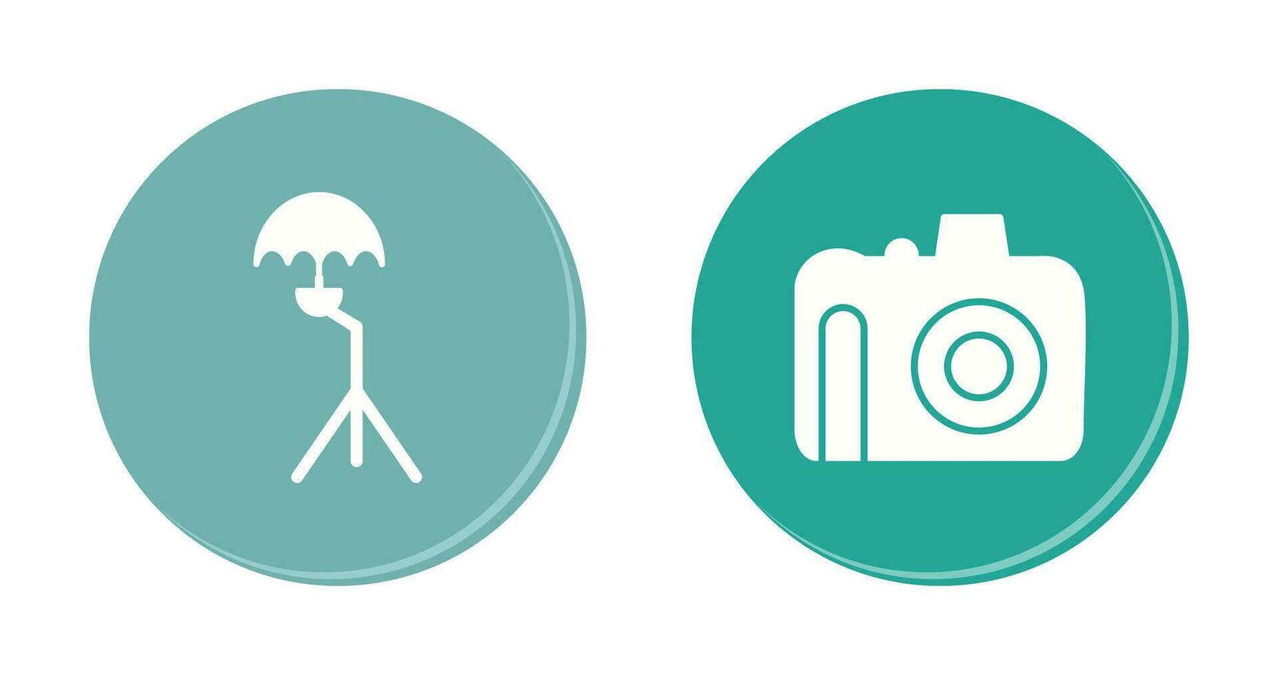 umbrella stand and dslr camera Icon vector