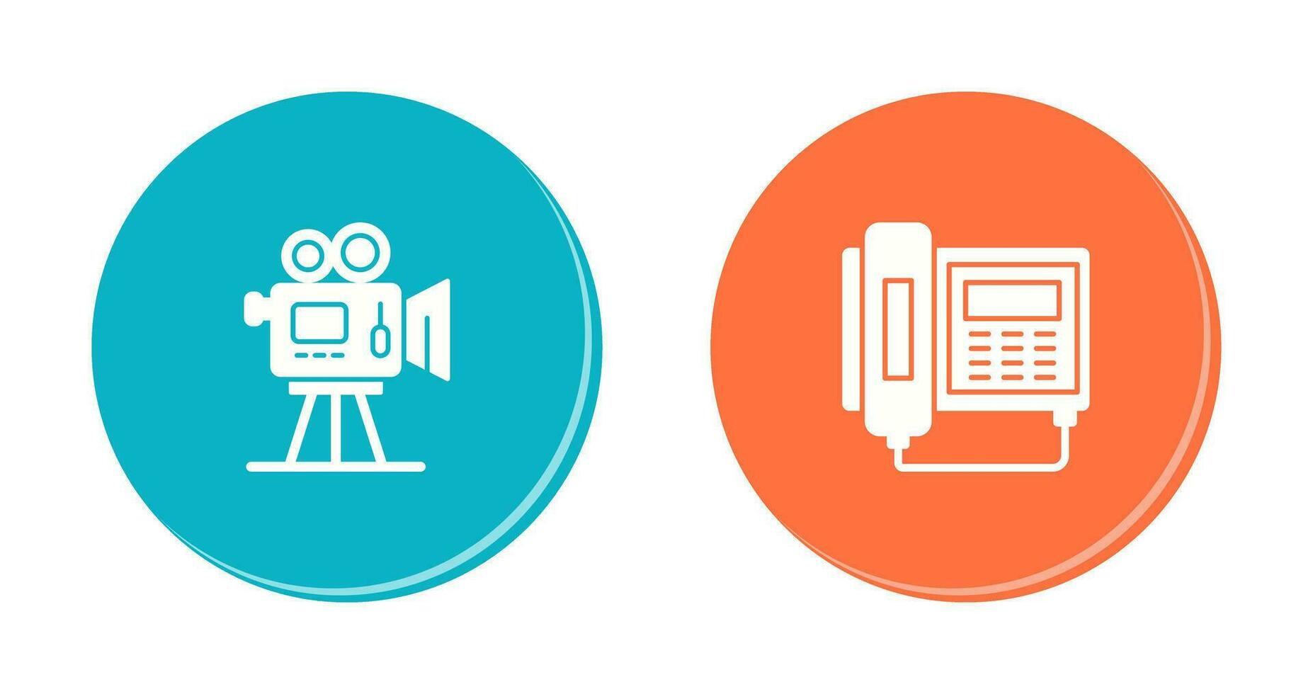 Movie camera and Telephone Icon vector