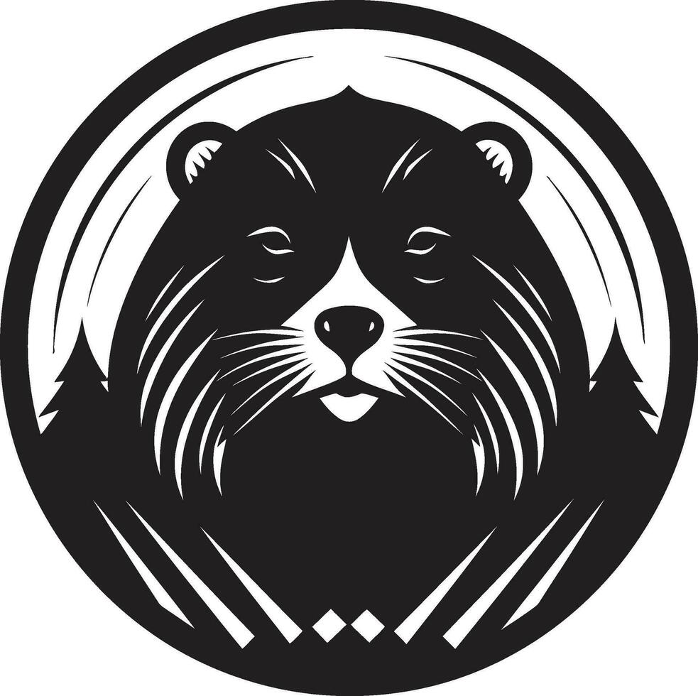 Beaver Clan Insignia Beaver Head Monogram vector