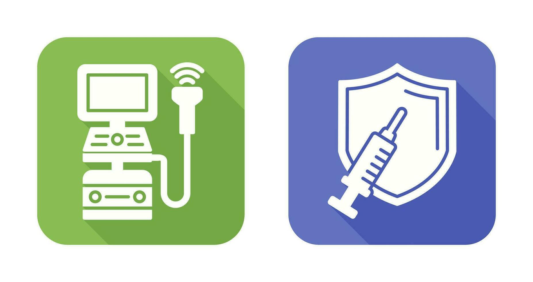 Ultrasound Machine and Vaccination Icon vector
