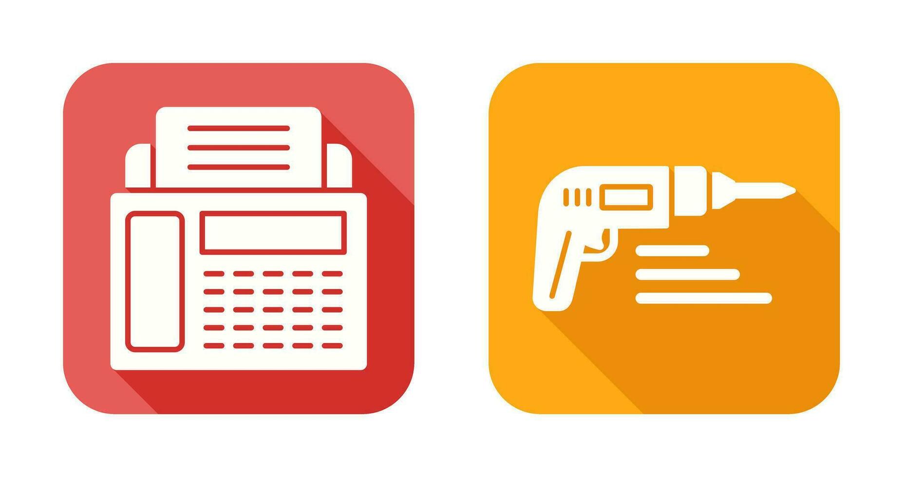 Fax Machine and Drill Icon vector