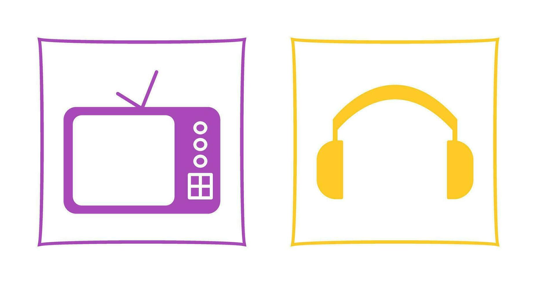 TV Set and Headphones Icon vector