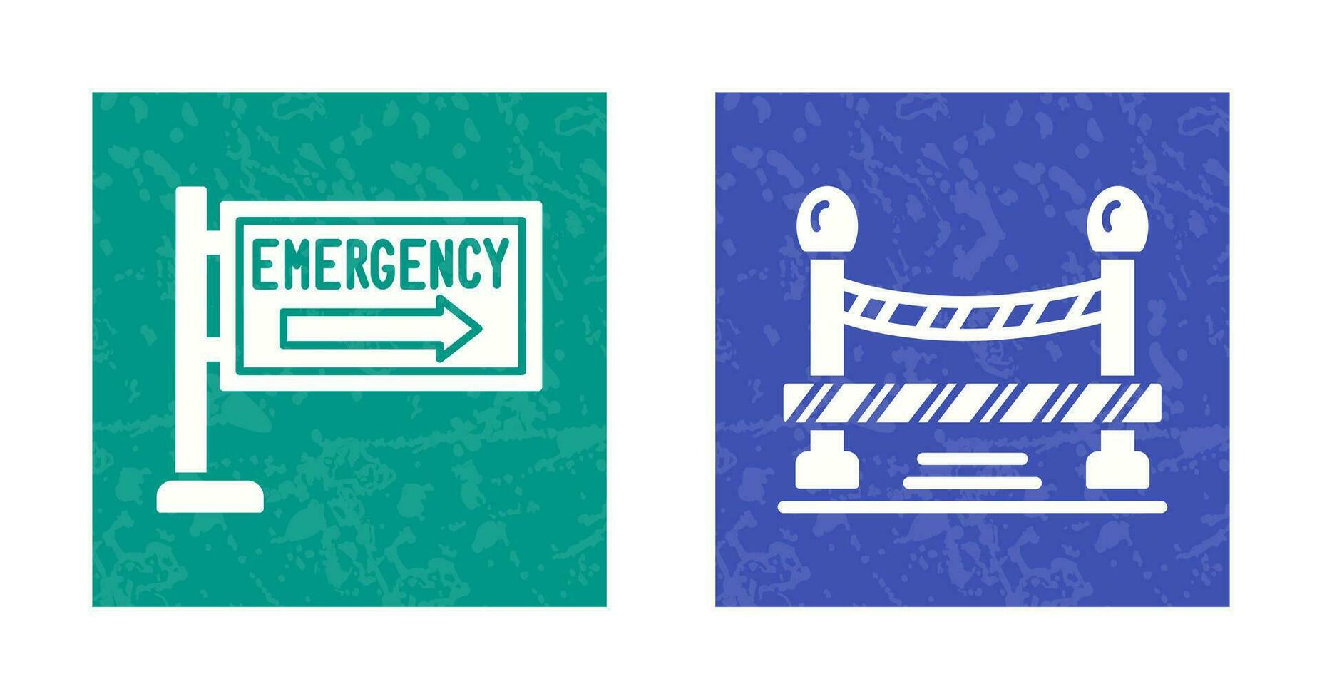 Emergency Sign and Do Not Cross Line, Icon vector