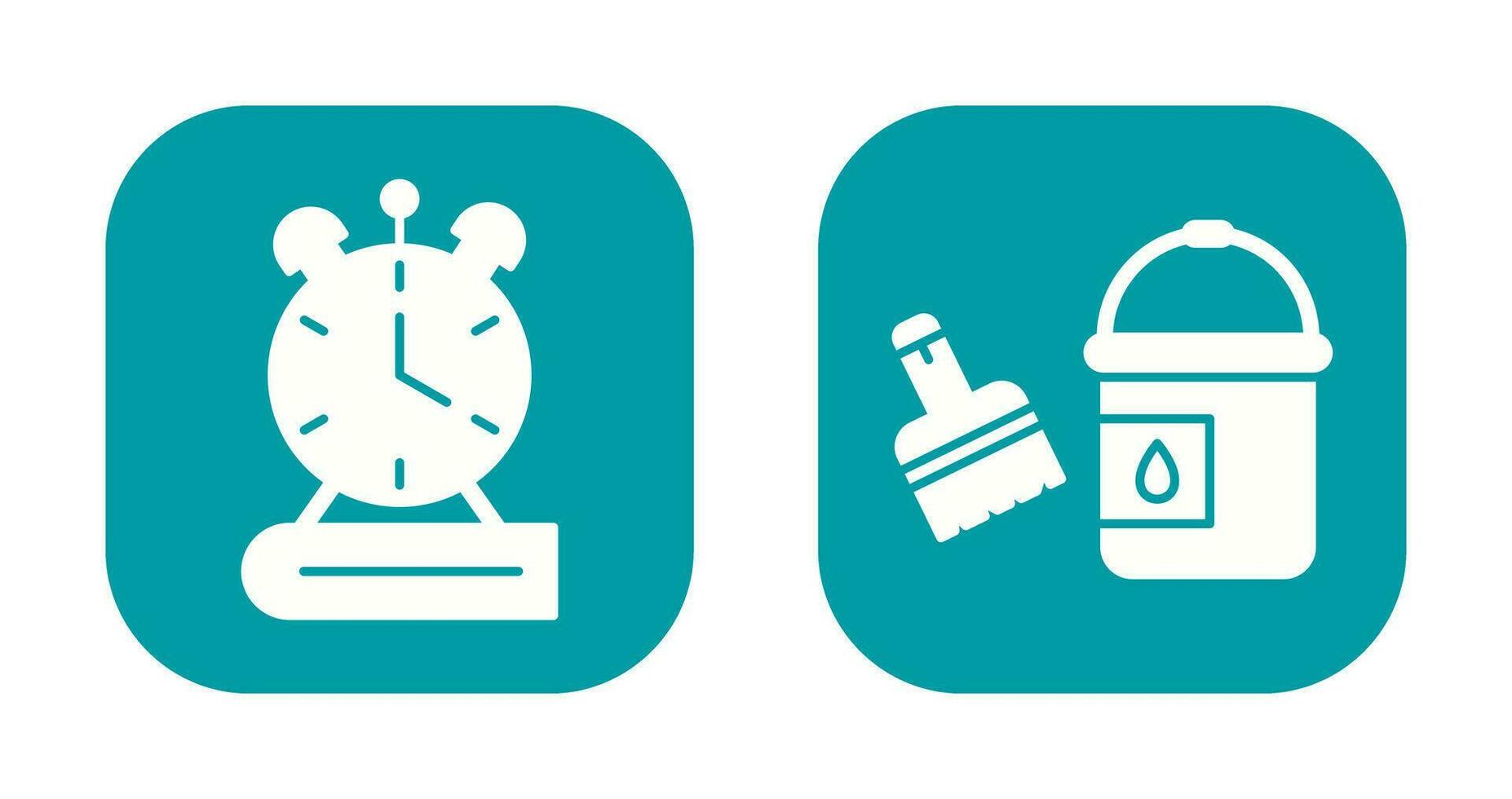Paint Brush and Alarm Clock Icon vector