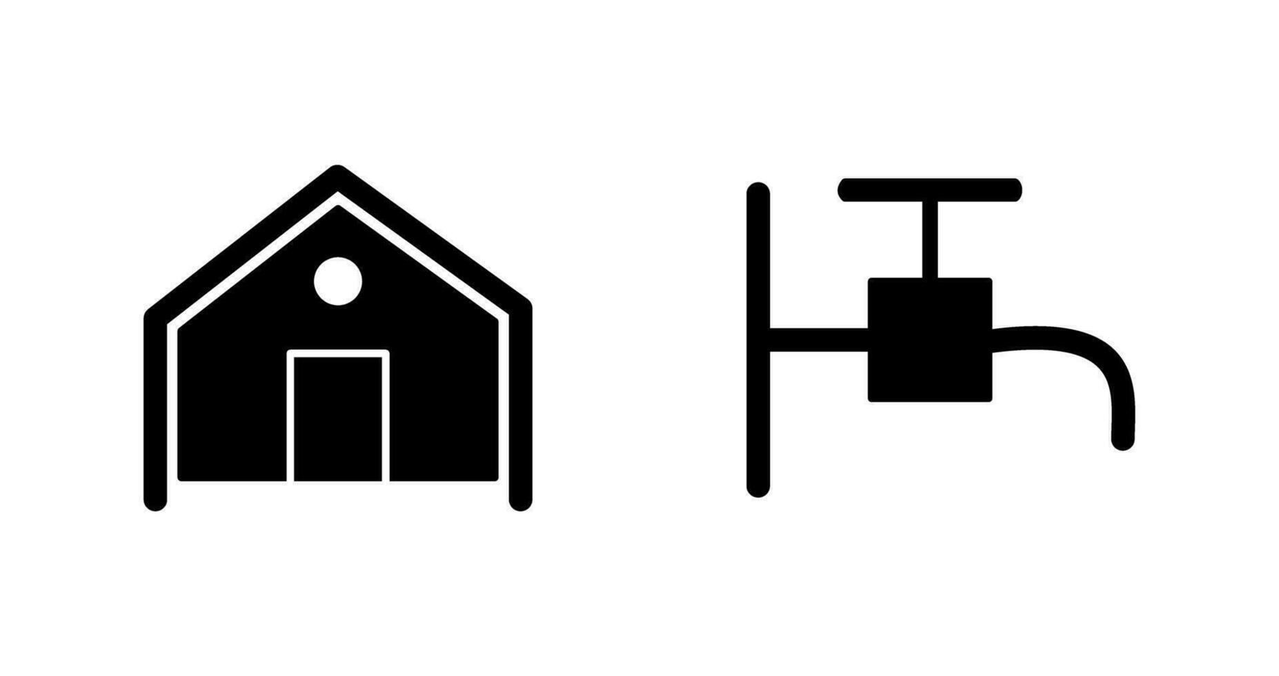 Tent and Tap Icon vector