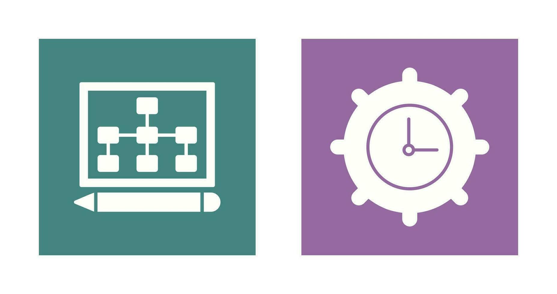 draw hierarchy and time setting  Icon vector