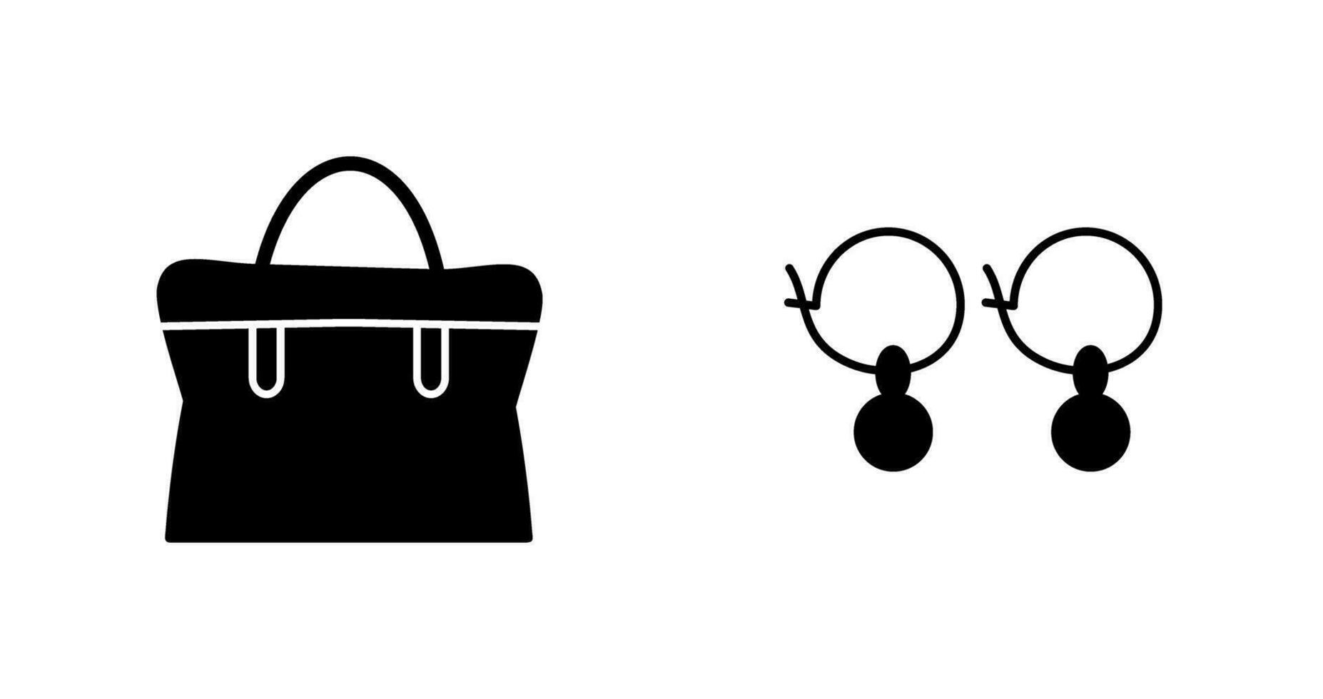 bolso y pendientes icono vector