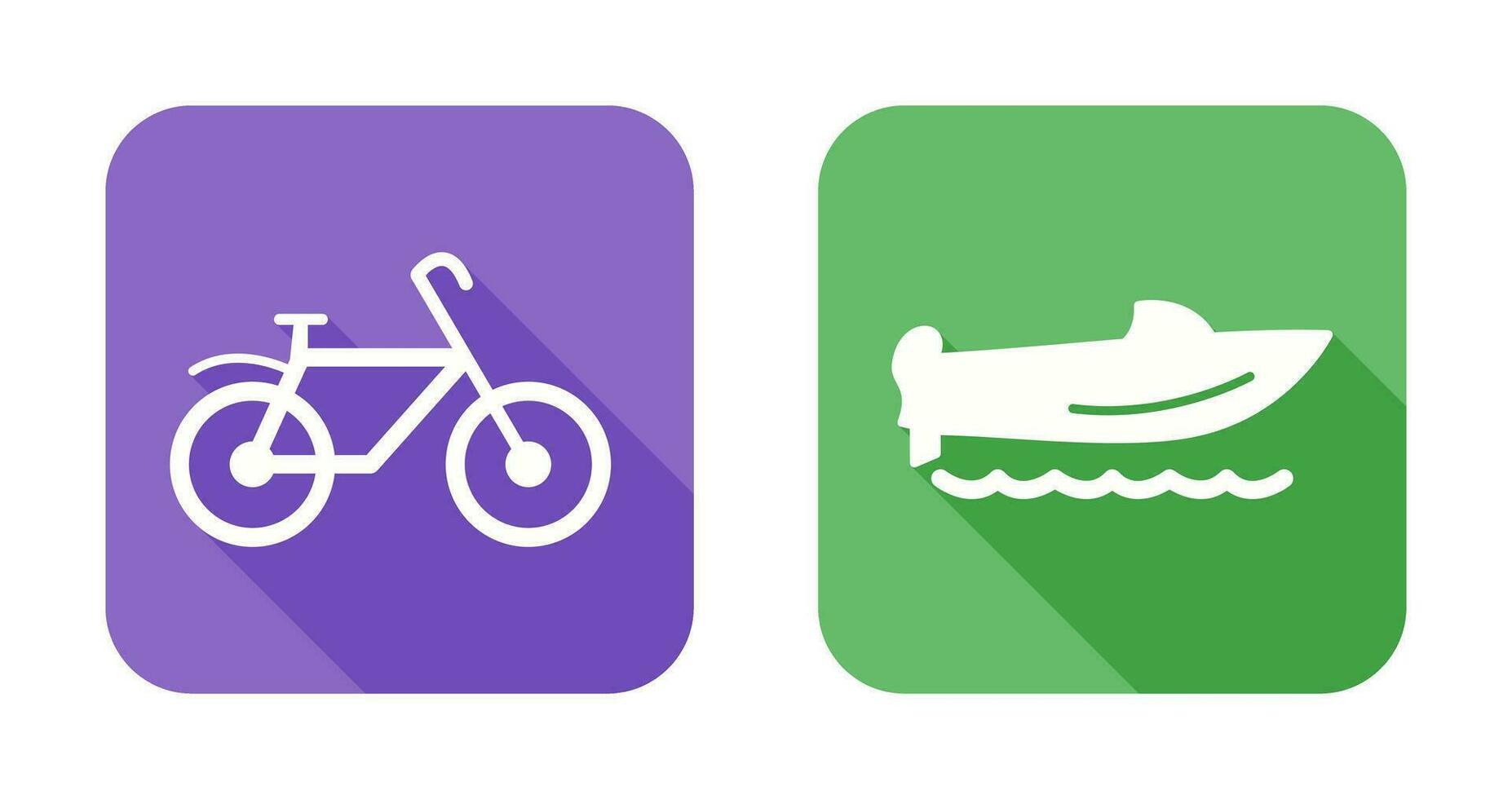 Bicycle and Speed Boat Icon vector