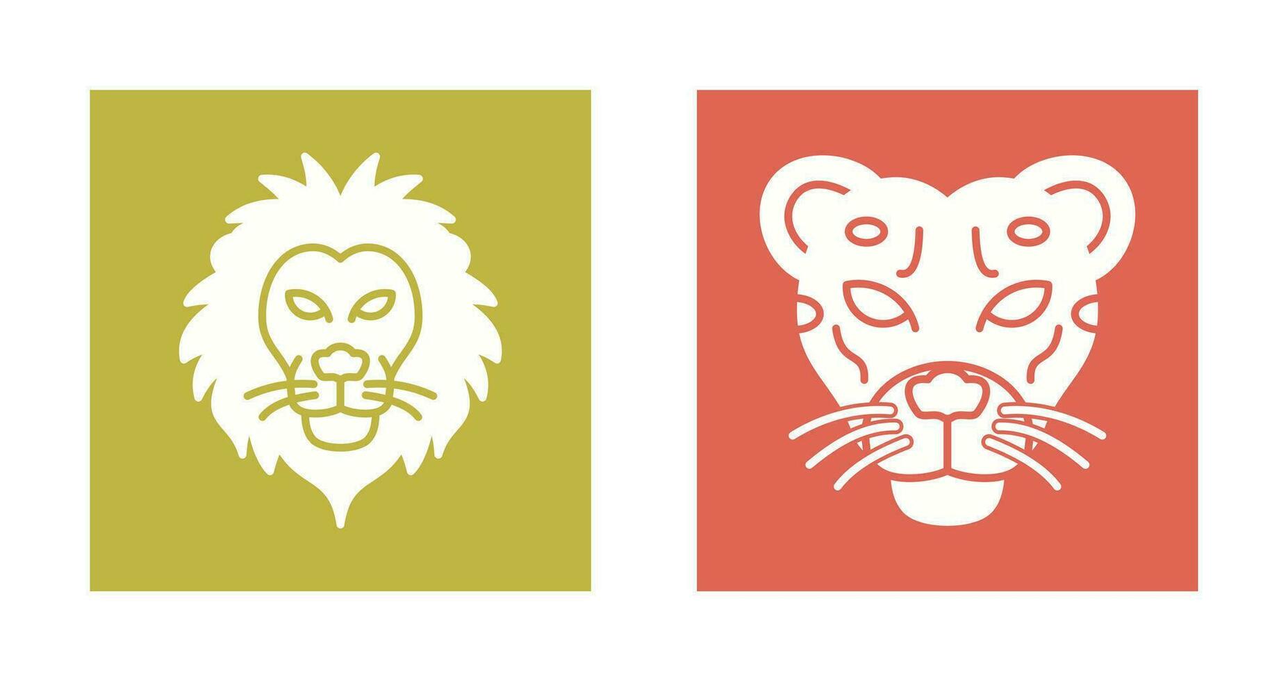 Lion and Cheetah Icon vector