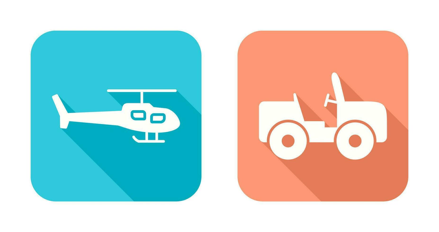 helicóptero y safari icono vector