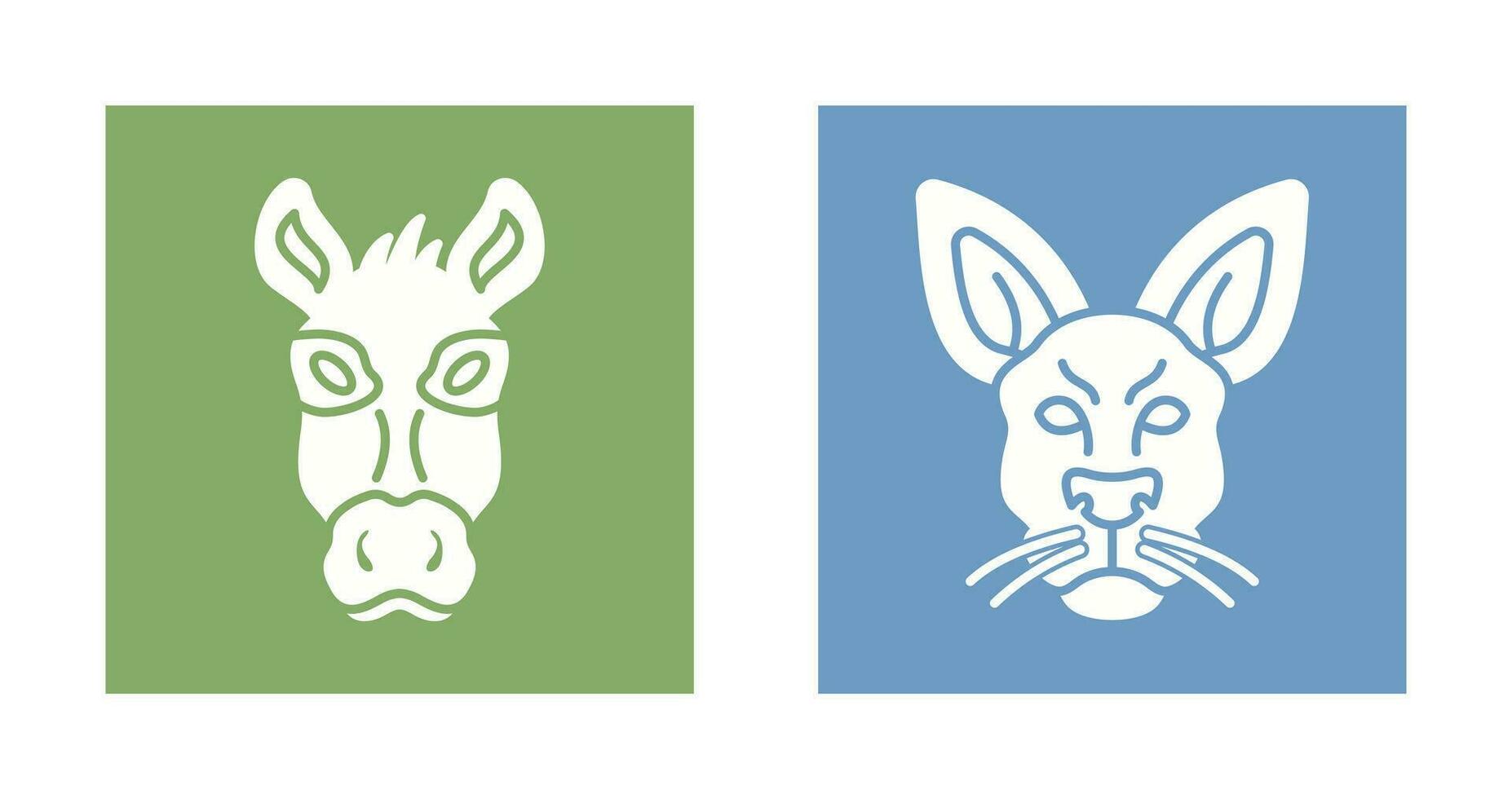 Donkey and Kangaroo Icon vector