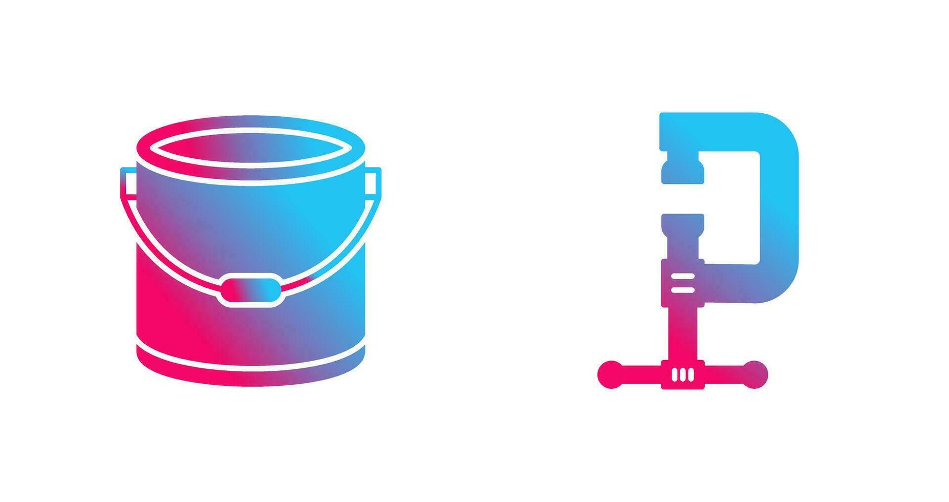 Paint Bucket and Clamp Icon vector