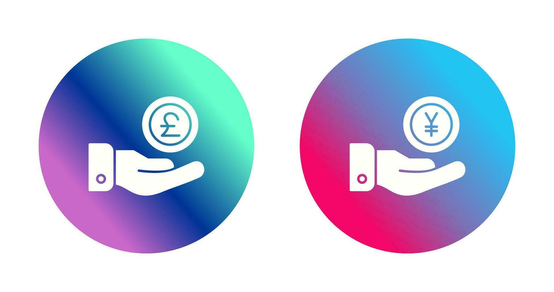 libra y yen icono vector