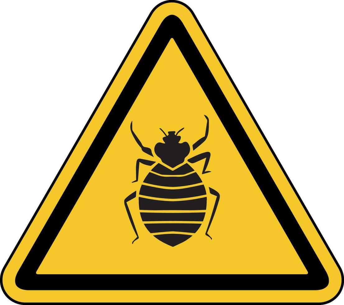 caution sign - area infested with bed bugs vector