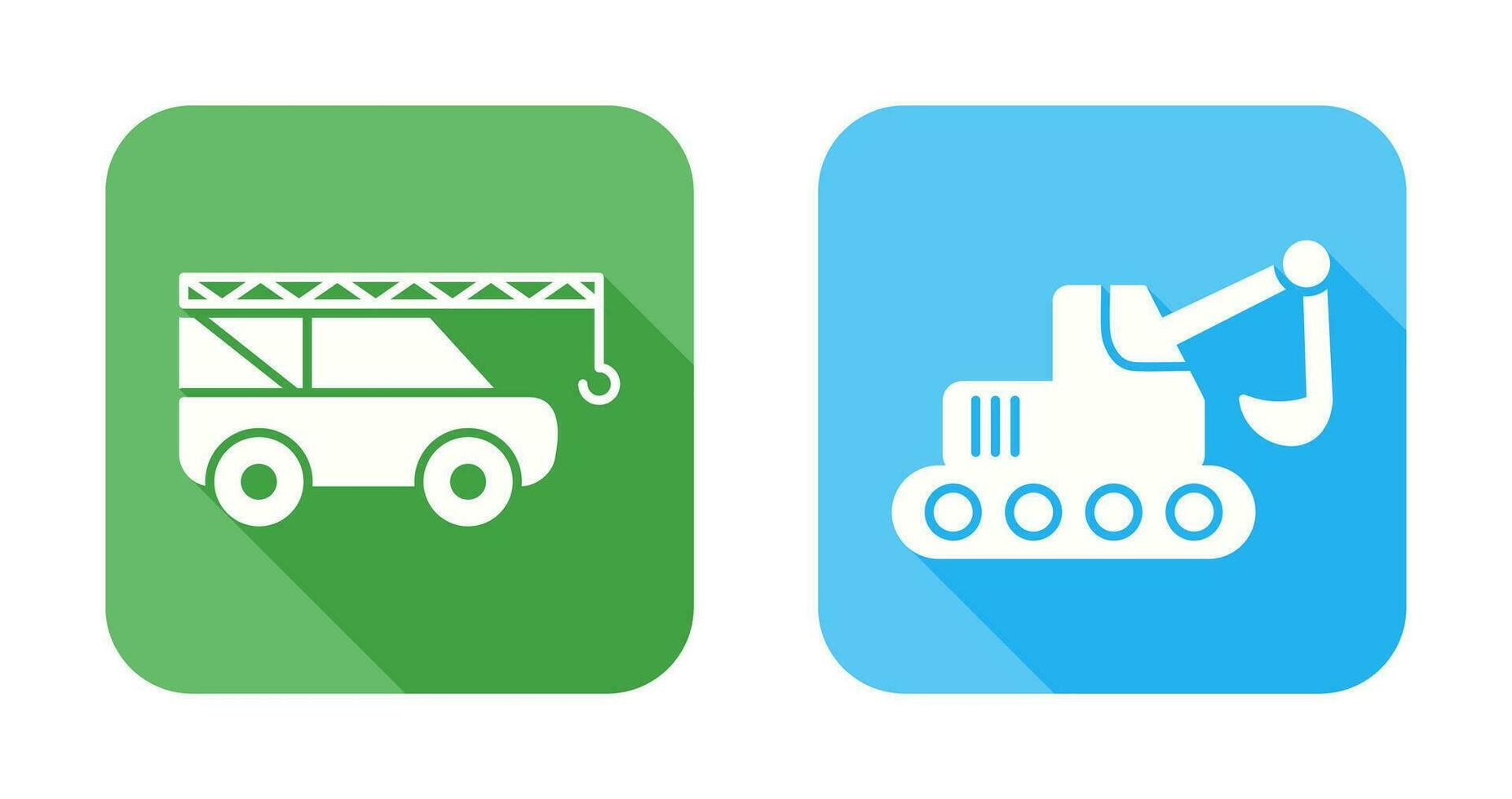 Crane and Escavator Icon vector