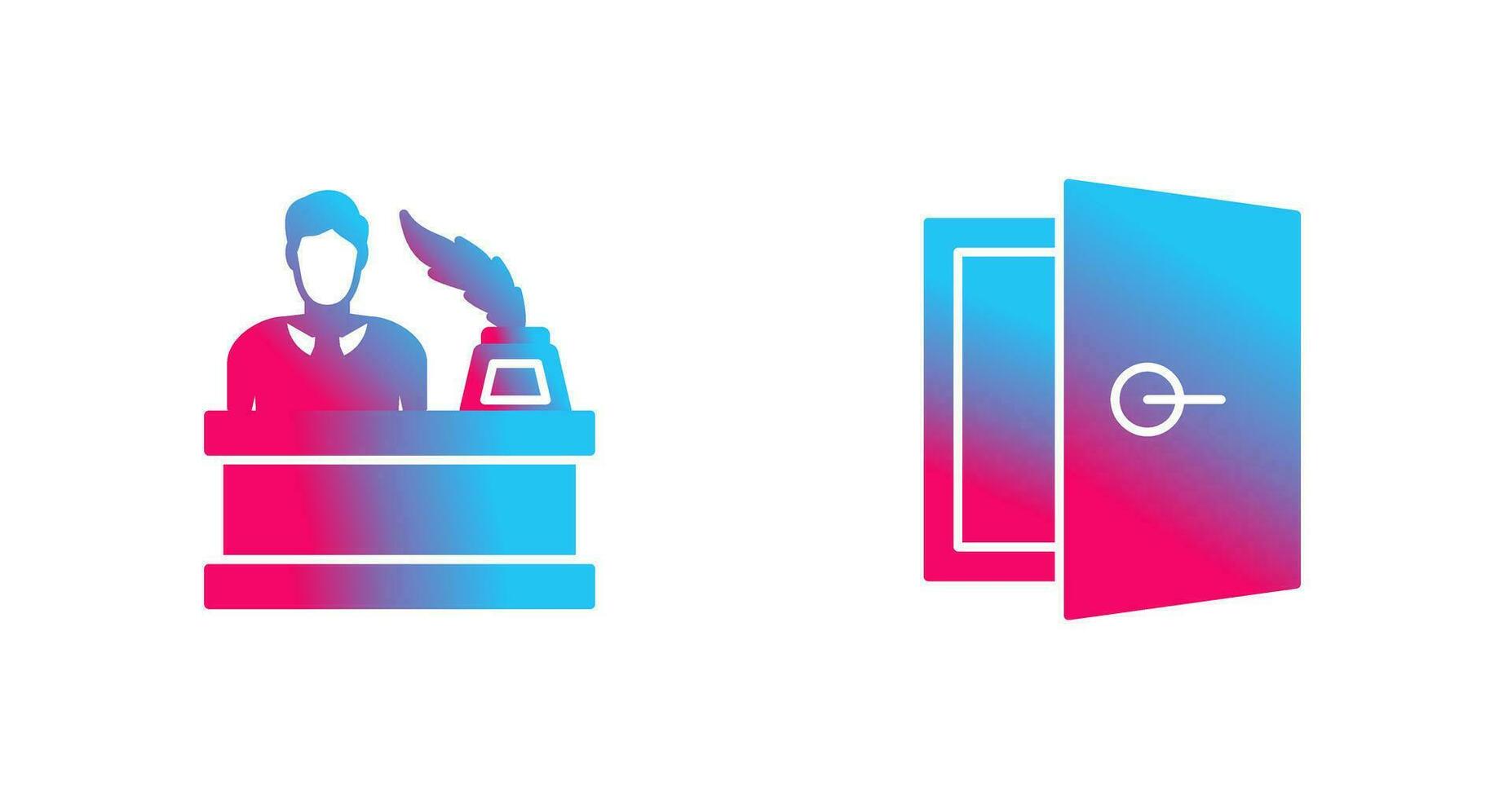 magistrado y puerta icono vector