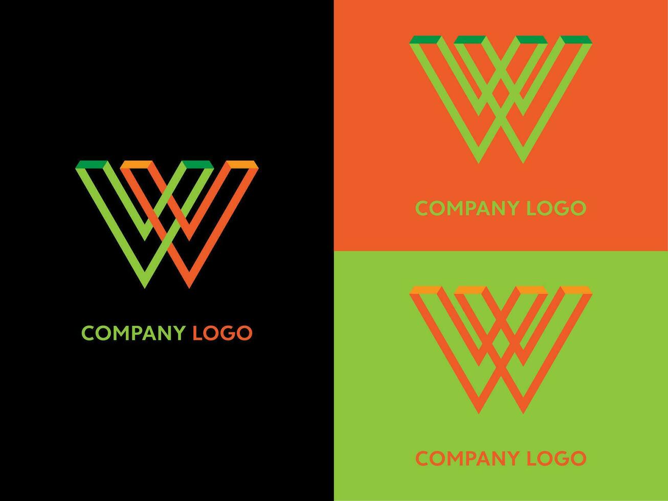 W brand logo design vector