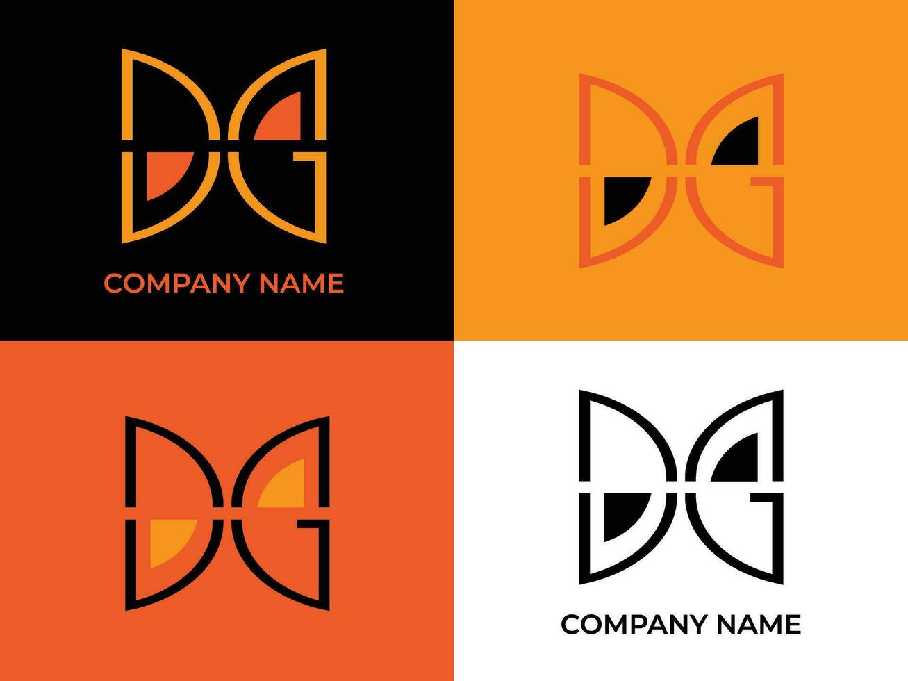 dg letra logo diseño vector