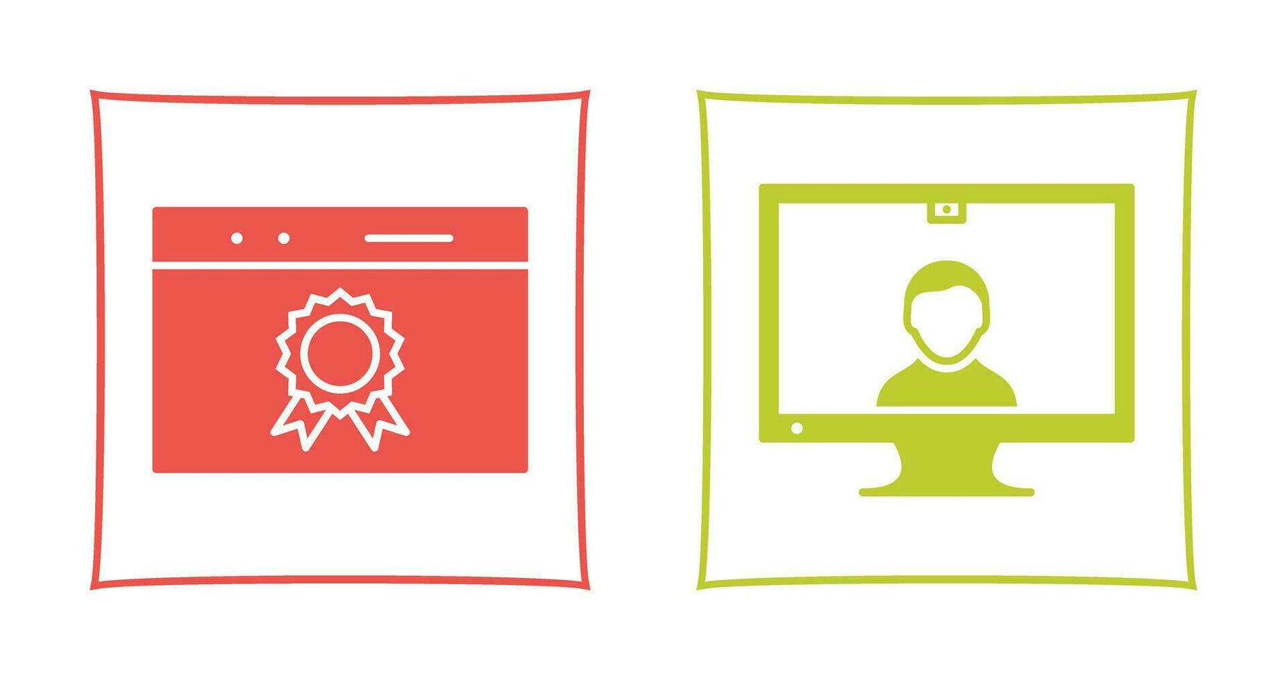 web award and video communication  Icon vector