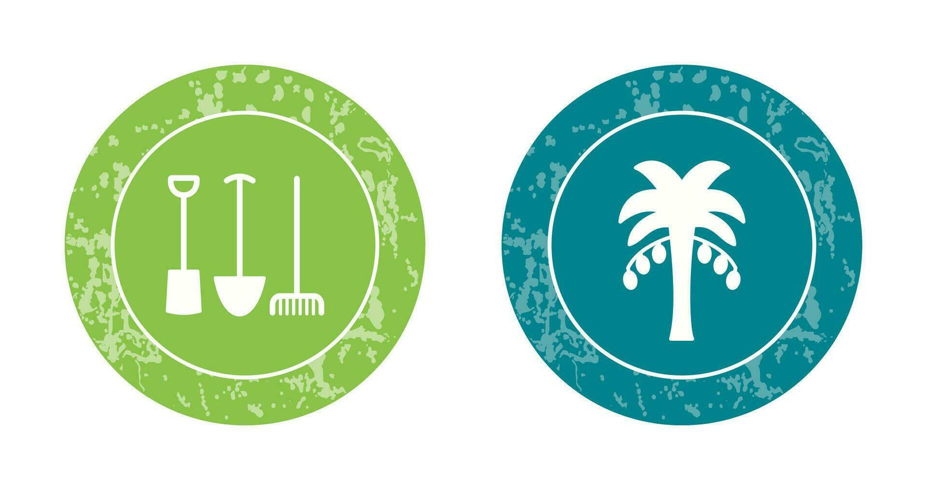 Gardening Tools and Palm tree Icon vector