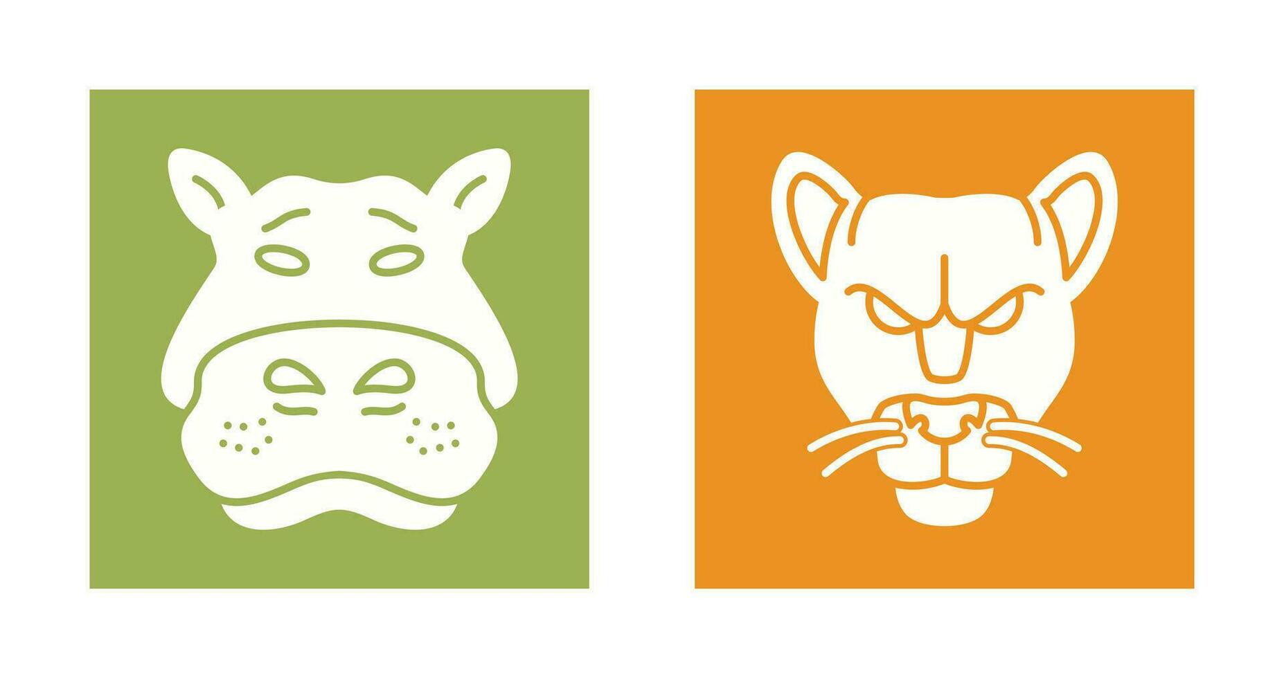 Panther an d Hippo Icon vector
