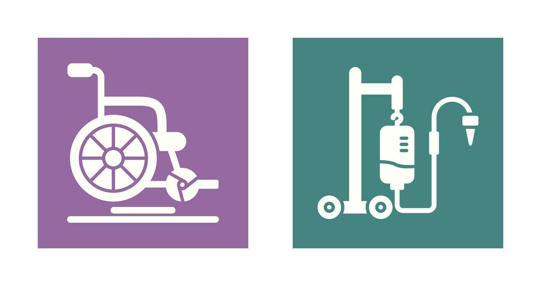 Wheel Chair and Intravenous Icon vector