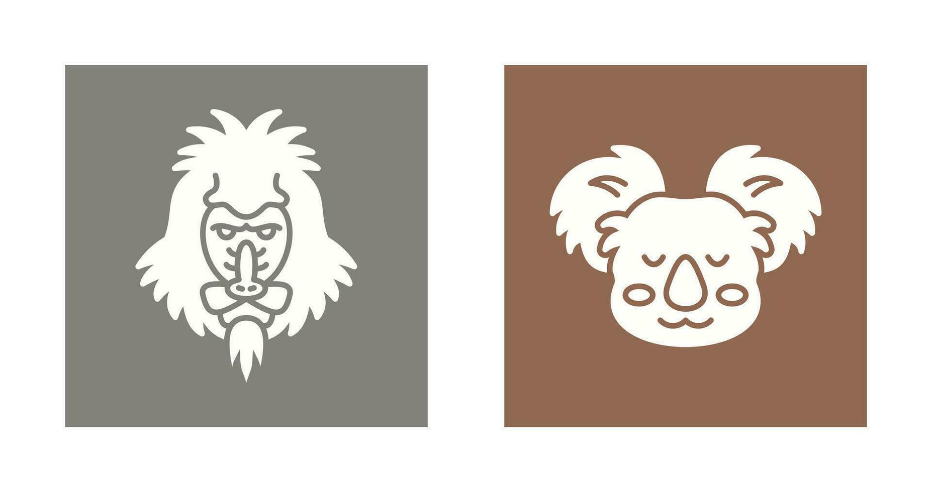 Mandrill and Koala Icon vector