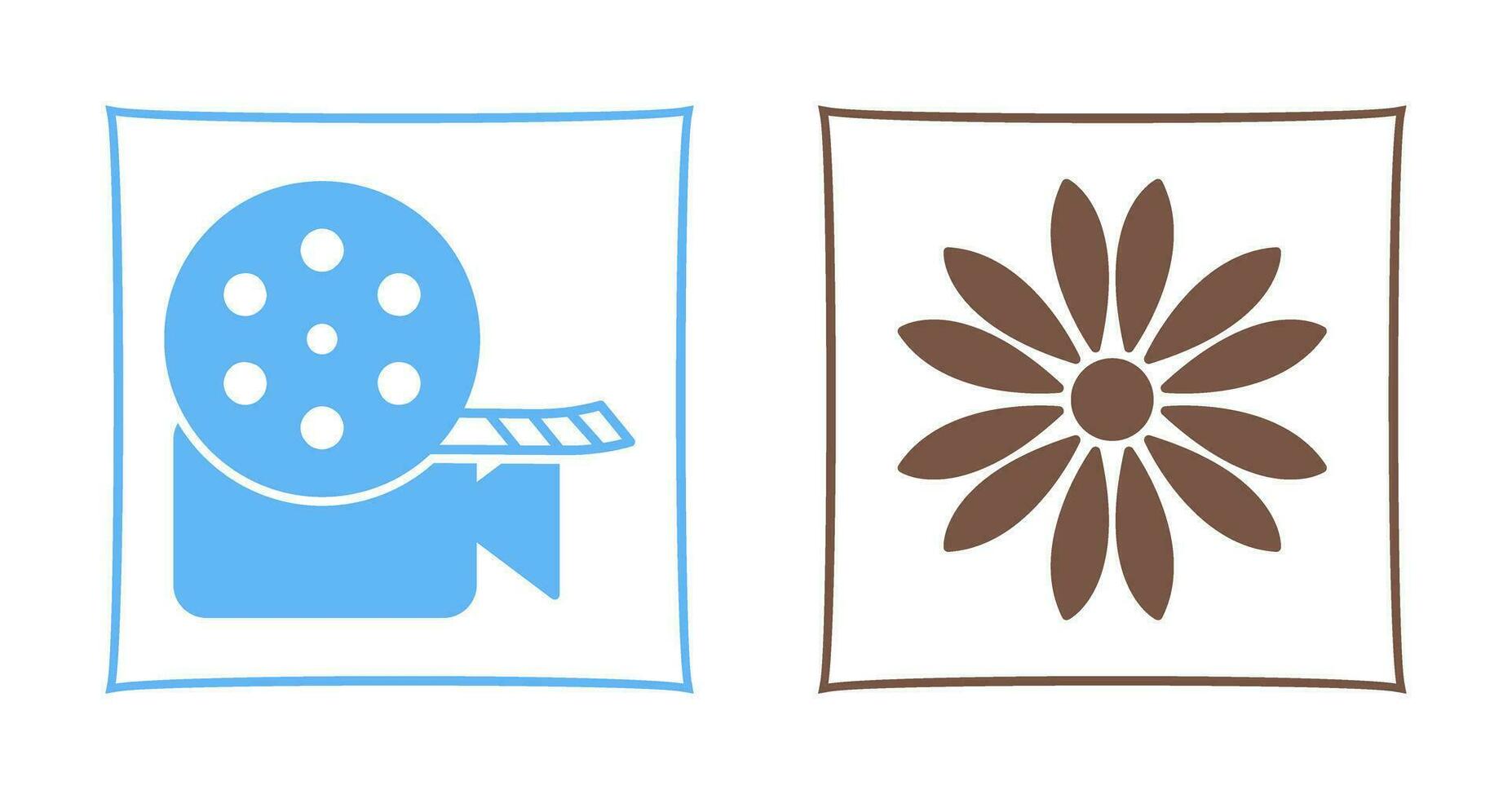 video reel and flower Icon vector