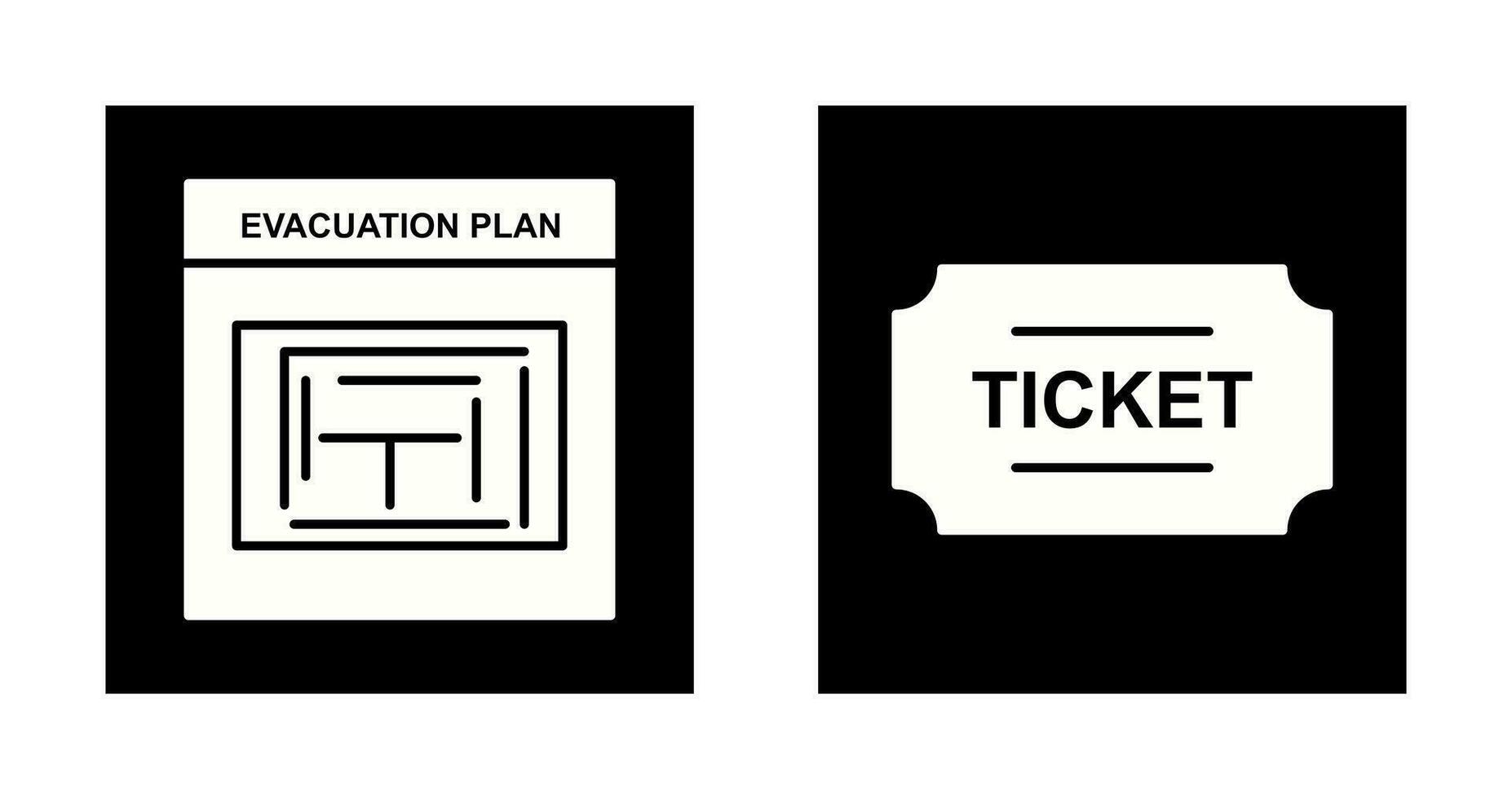 evacuación plan y Entradas icono vector