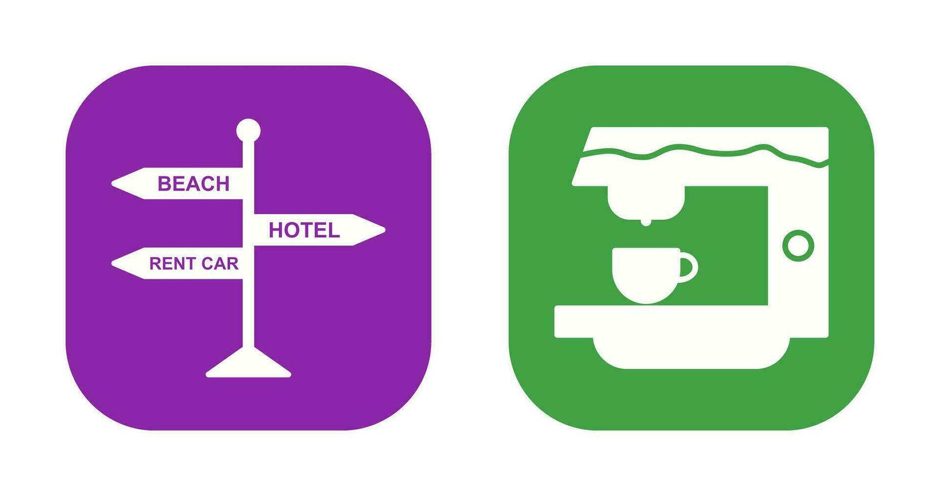 signboard and coffe machine Icon vector
