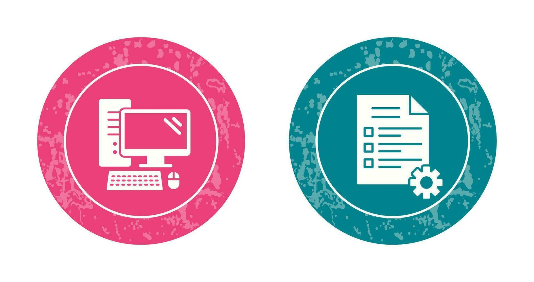 Computer and Test Icon vector