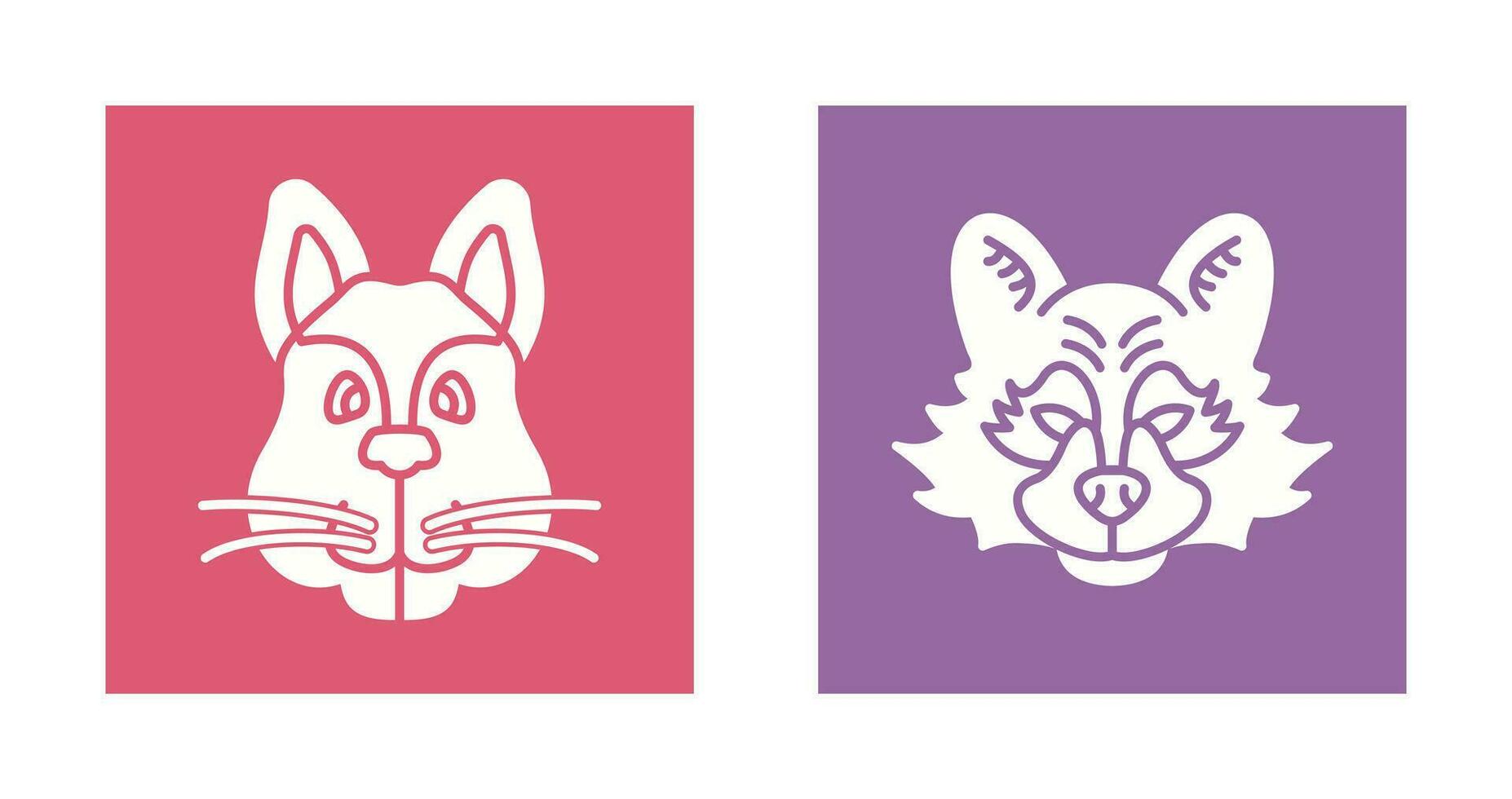 Squirrel and Raccoon Icon vector