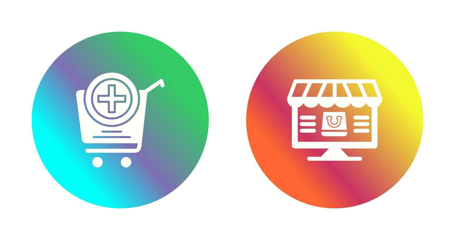 añadir a carro y en línea compras icono vector