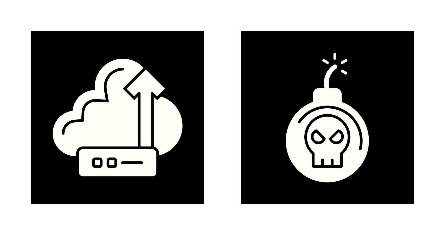 Cloud and Bomb Icon vector