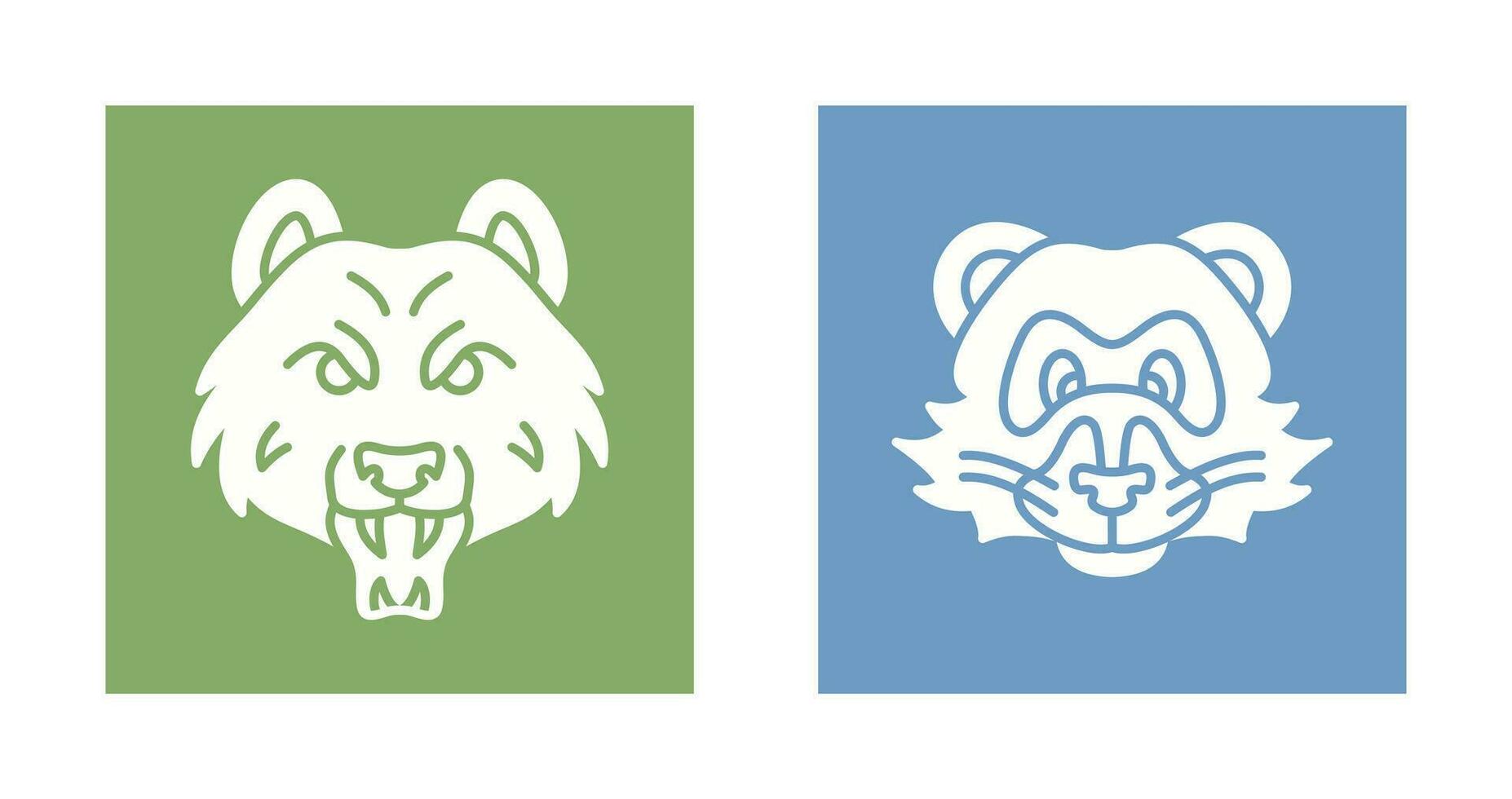 oso y hurón icono vector