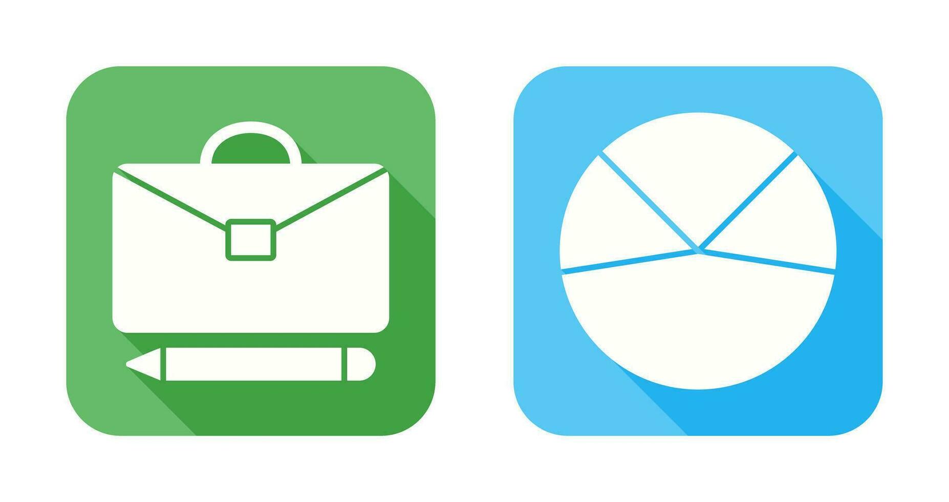 briefcase and pie chart analysis Icon vector