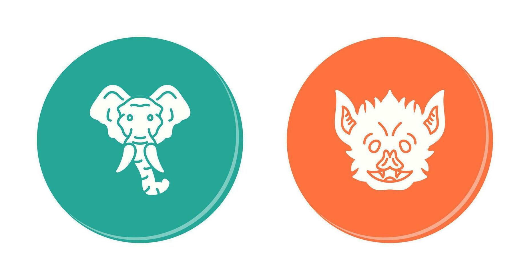 Eleplant and Bat Icon vector