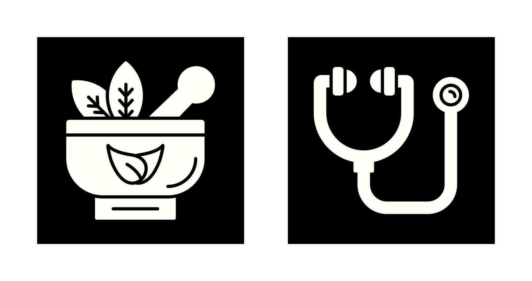 Ayurvedic and Stethoscope Icon vector