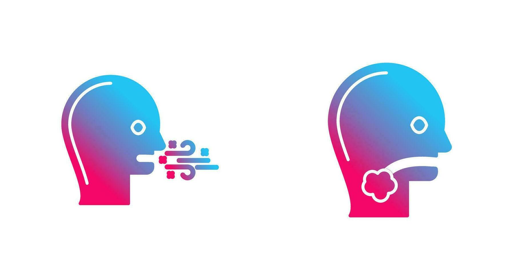 Bad Breath and Throat Cancer Icon vector