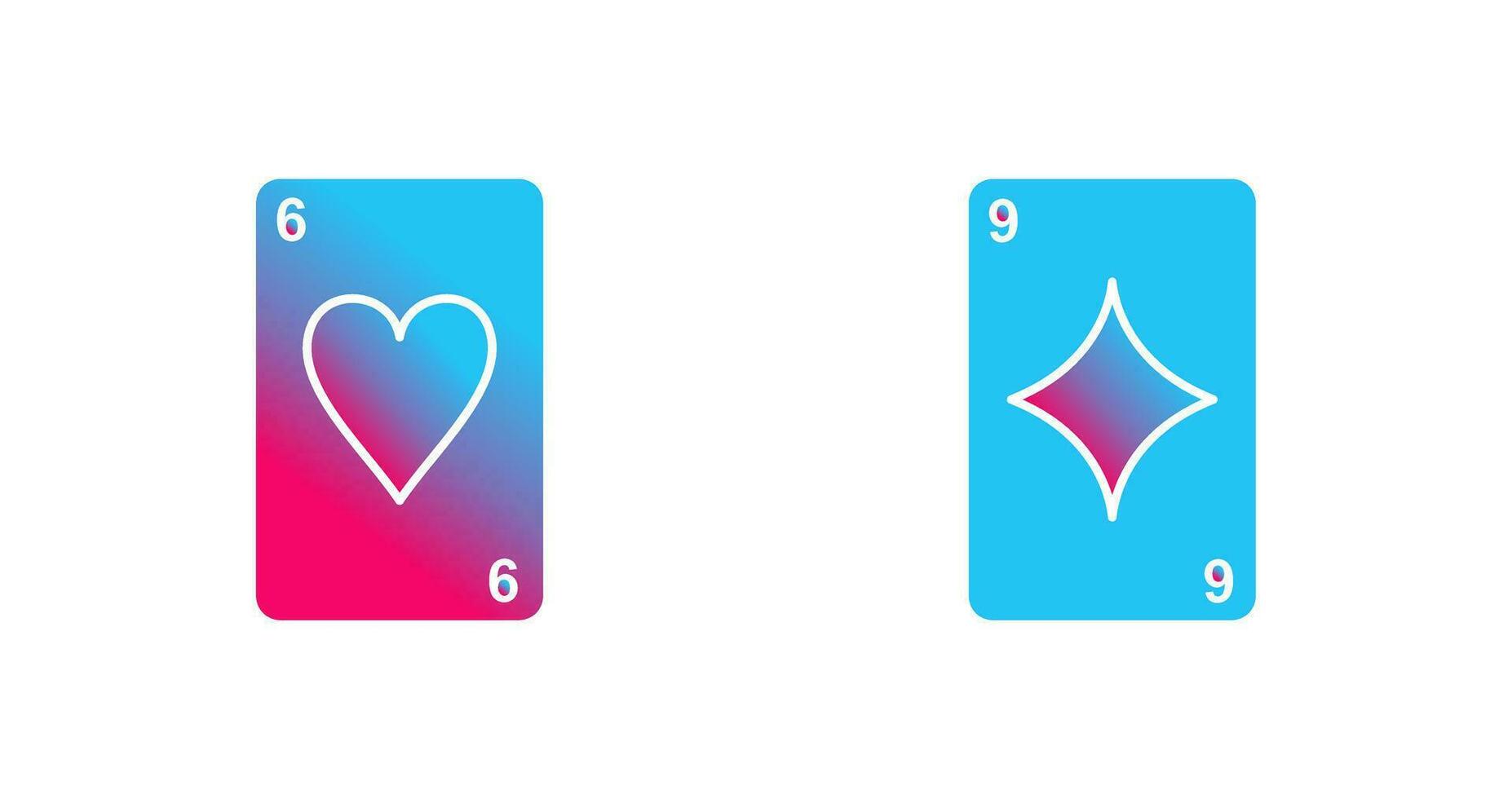 heart cards and diamonds card Icon vector