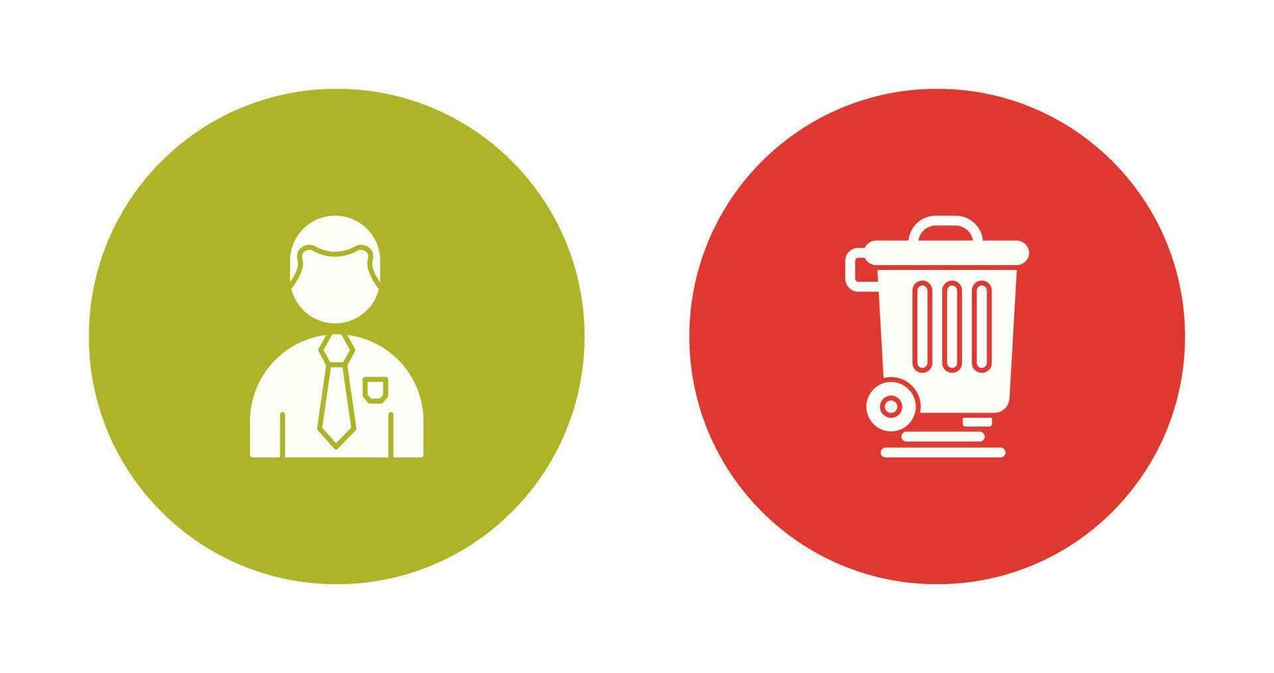 Employee and Dustbin Icon vector