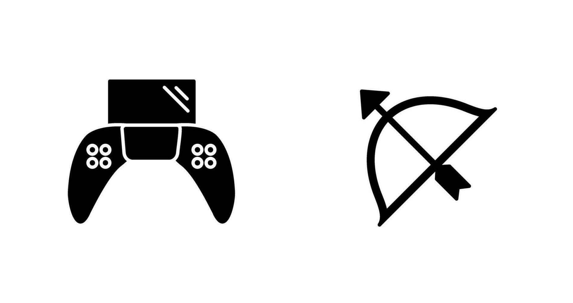 Play Station and Archery Icon vector