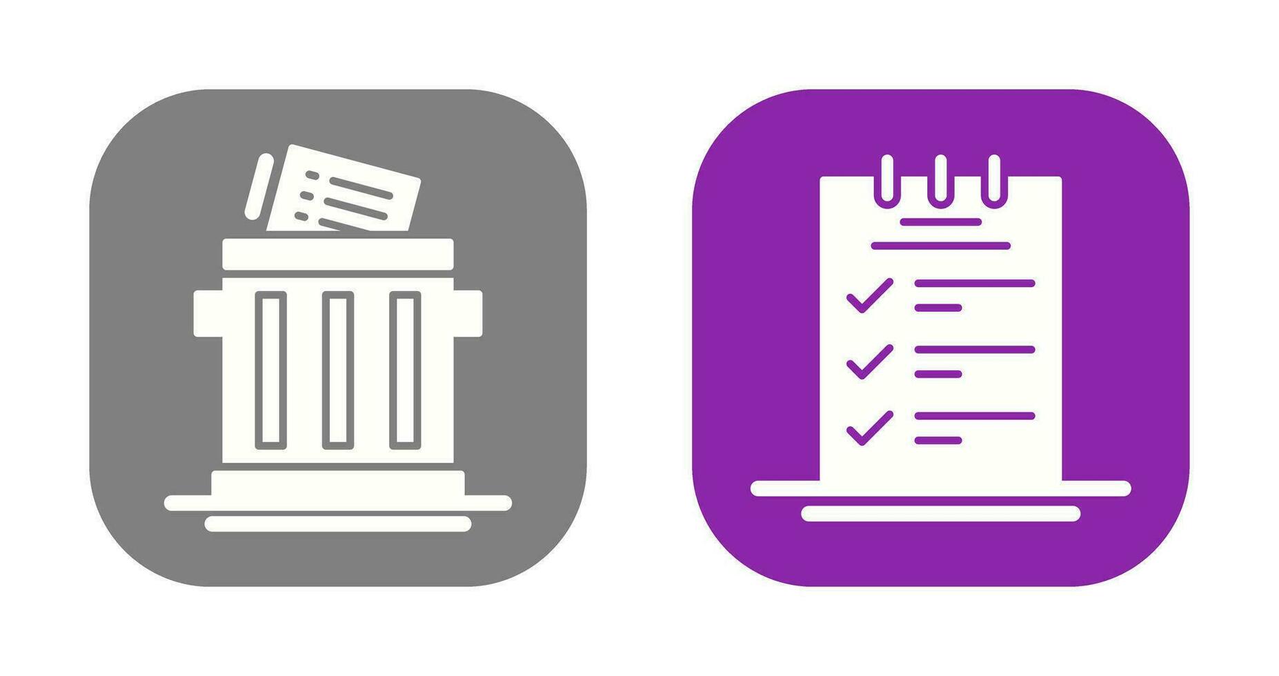 Trash List and Booking CheckList Icon vector