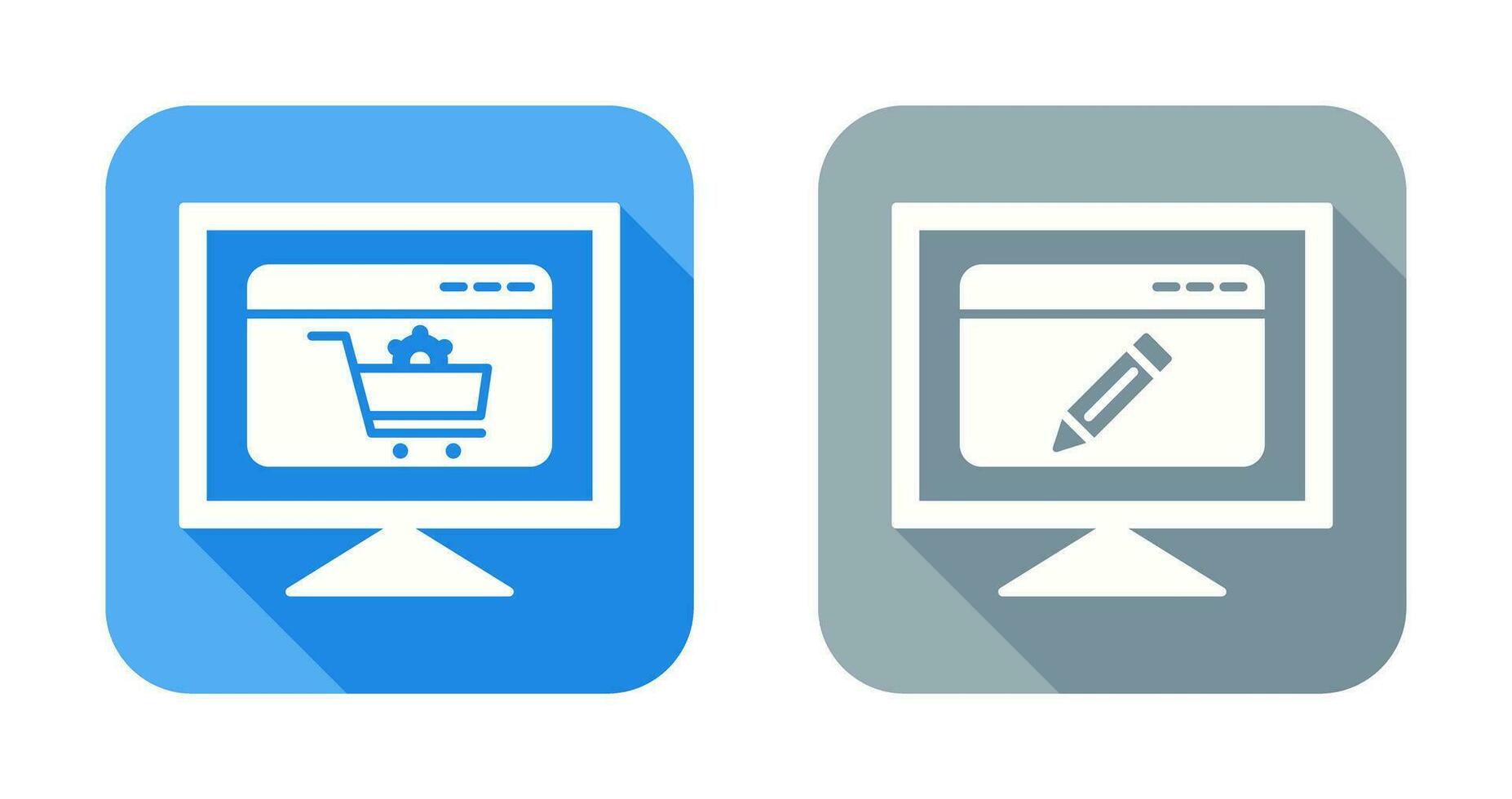 e commerce setting and edit webpage Icon vector