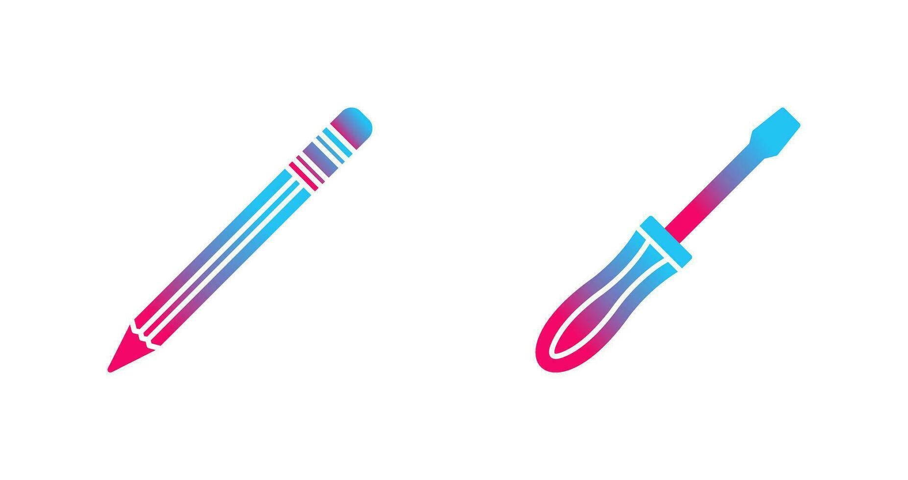 Pencil and Screwdriver Icon vector